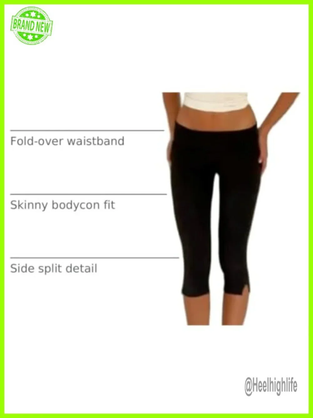 Fold Over Capri Leggings Low Rise Yoga Cropped Pants Going Out Bottoms